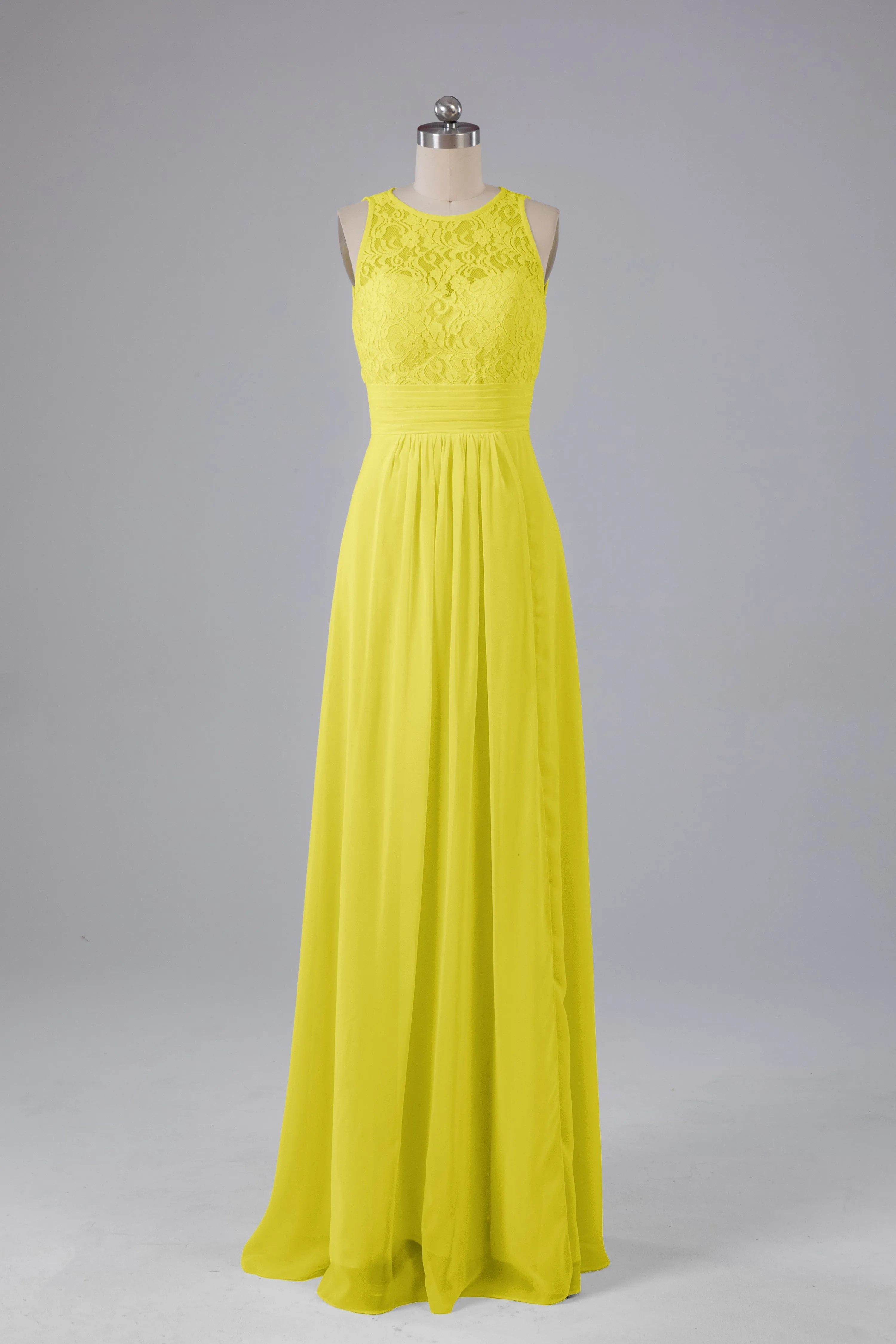 A Line Keyhole Floor Length Bridesmaid Dresses