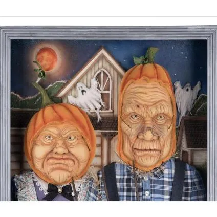 American Gothic Pumpkin Wall Piece 28-428194