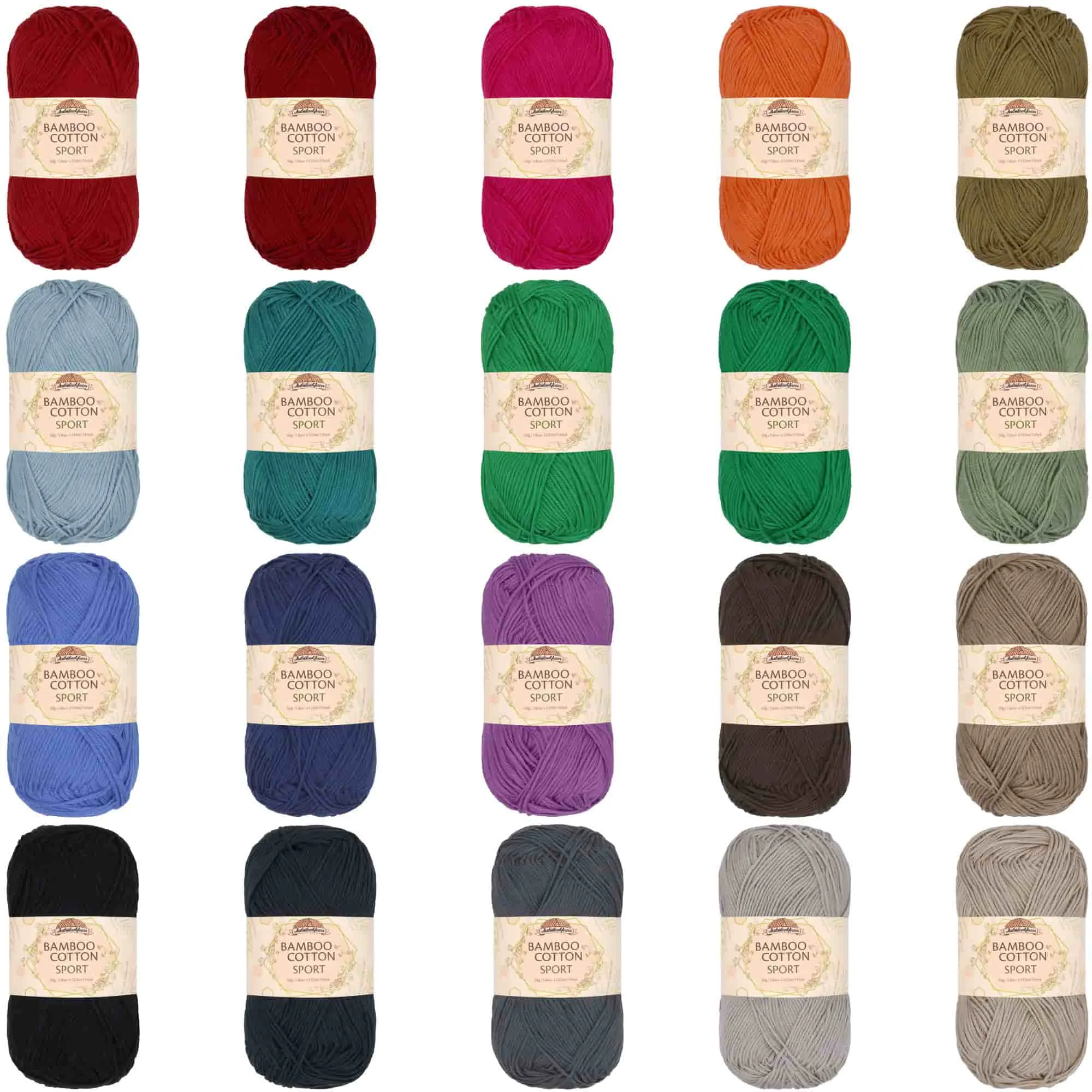 Bamboo Cotton Sport Yarn: 8 Skein Packs
