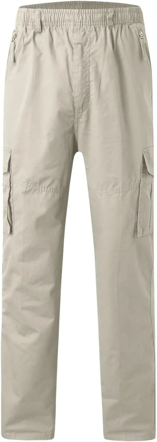 Cargo Pants for Men Relaxed Fit Elastic Running Athletic Sports Pants Casual Straight-Leg Trousers Mens Heavyweight