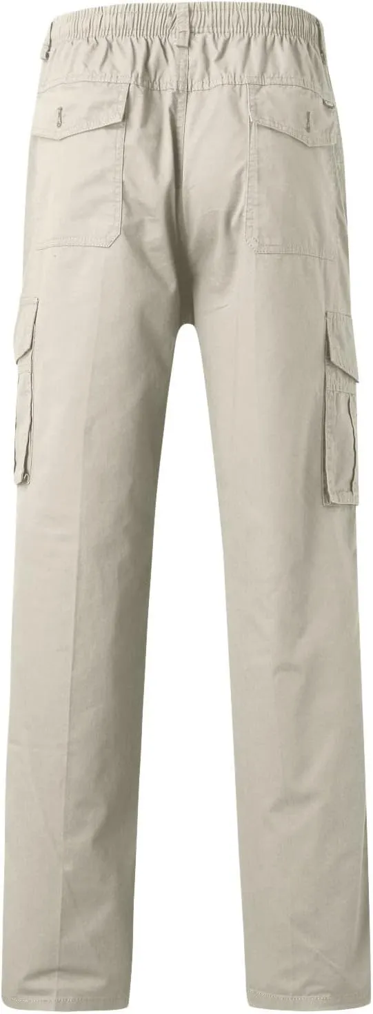 Cargo Pants for Men Relaxed Fit Elastic Running Athletic Sports Pants Casual Straight-Leg Trousers Mens Heavyweight