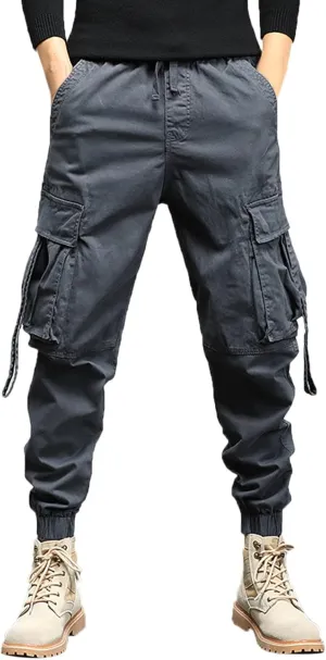 Cargo Pants for Men Relaxed Fit Performance Open Bottom Workout Quick Dry Pants for Athletic Jogging Training Casual
