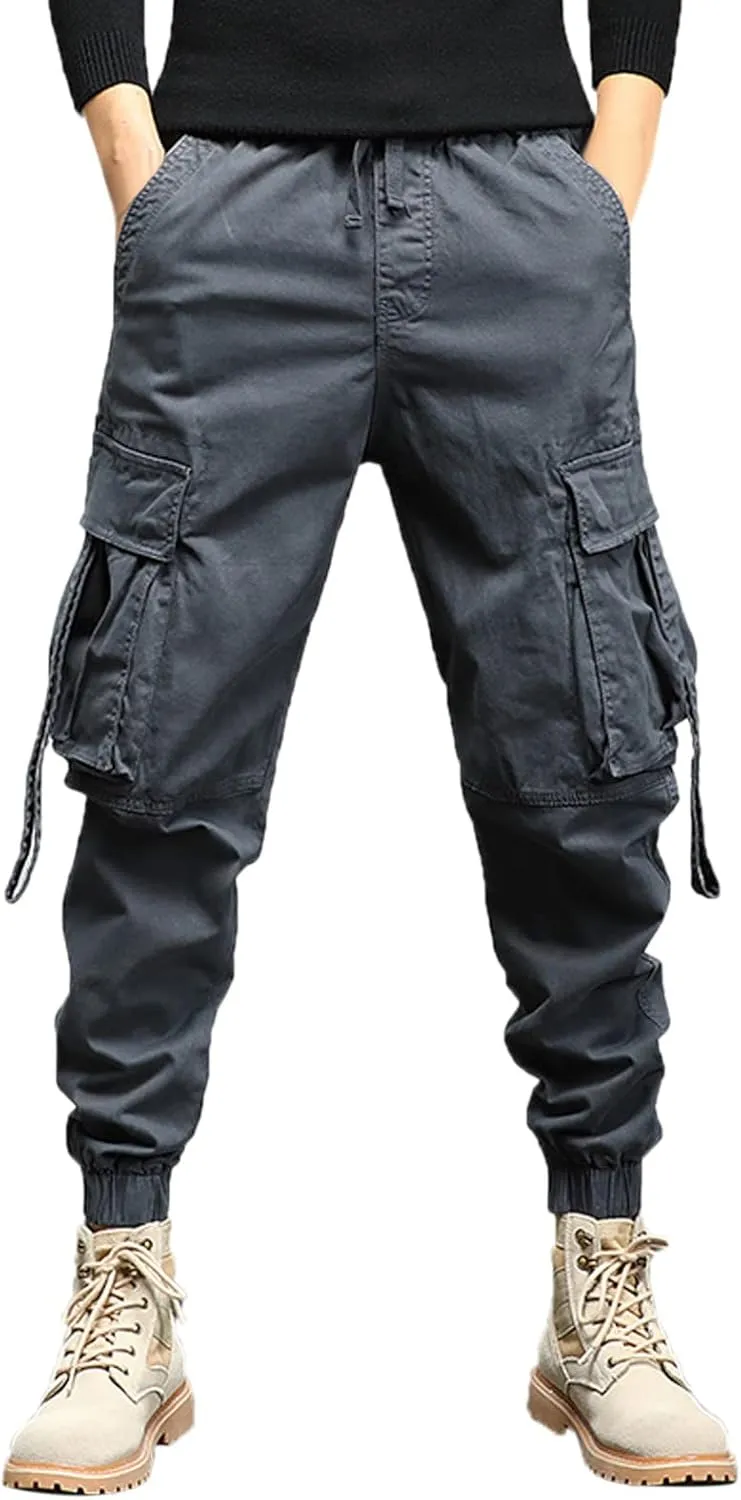 Cargo Pants for Men Relaxed Fit Performance Open Bottom Workout Quick Dry Pants for Athletic Jogging Training Casual