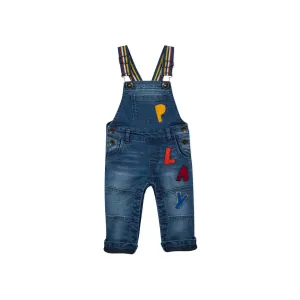 CATIMINI Patched denim overalls