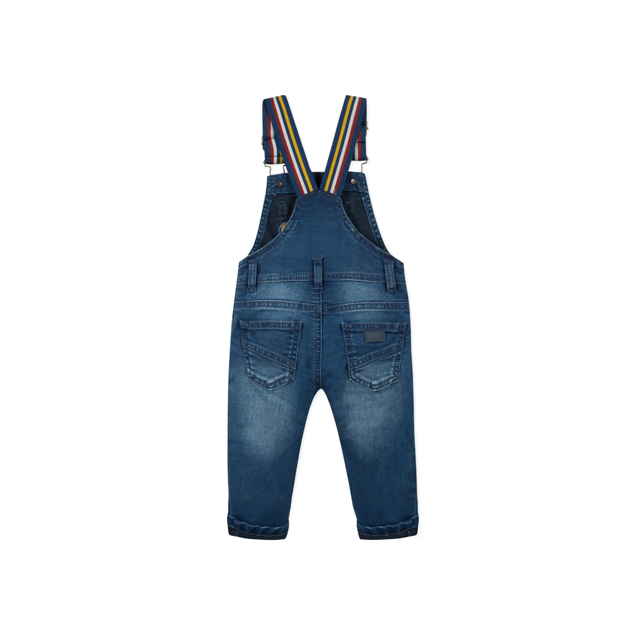 CATIMINI Patched denim overalls