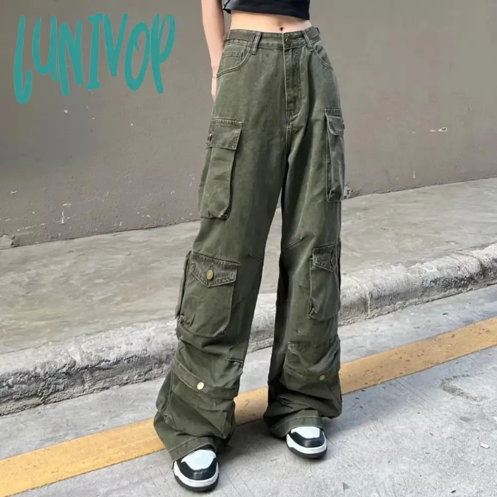 Lunivop concert outfit American Retro Functional Overalls Women's Ins High Street Fried Street Ruan Handsome Women's Ruan Handsome Pants Fashion
