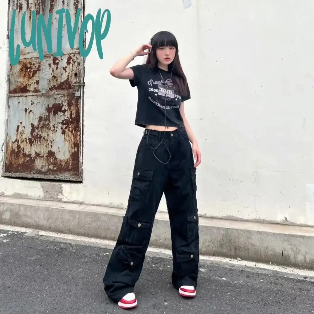 Lunivop concert outfit American Retro Functional Overalls Women's Ins High Street Fried Street Ruan Handsome Women's Ruan Handsome Pants Fashion