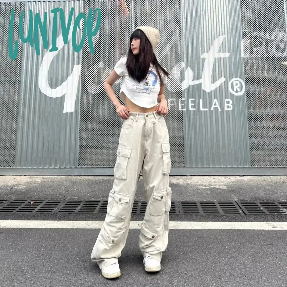 Lunivop concert outfit American Retro Functional Overalls Women's Ins High Street Fried Street Ruan Handsome Women's Ruan Handsome Pants Fashion