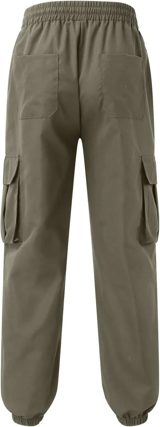 Mens Workout Cargo Sweatpants Cargo Pants Hiking Pant Workout Joggers Men's Reflective Cargo Pants Hiphop Punk Jogger