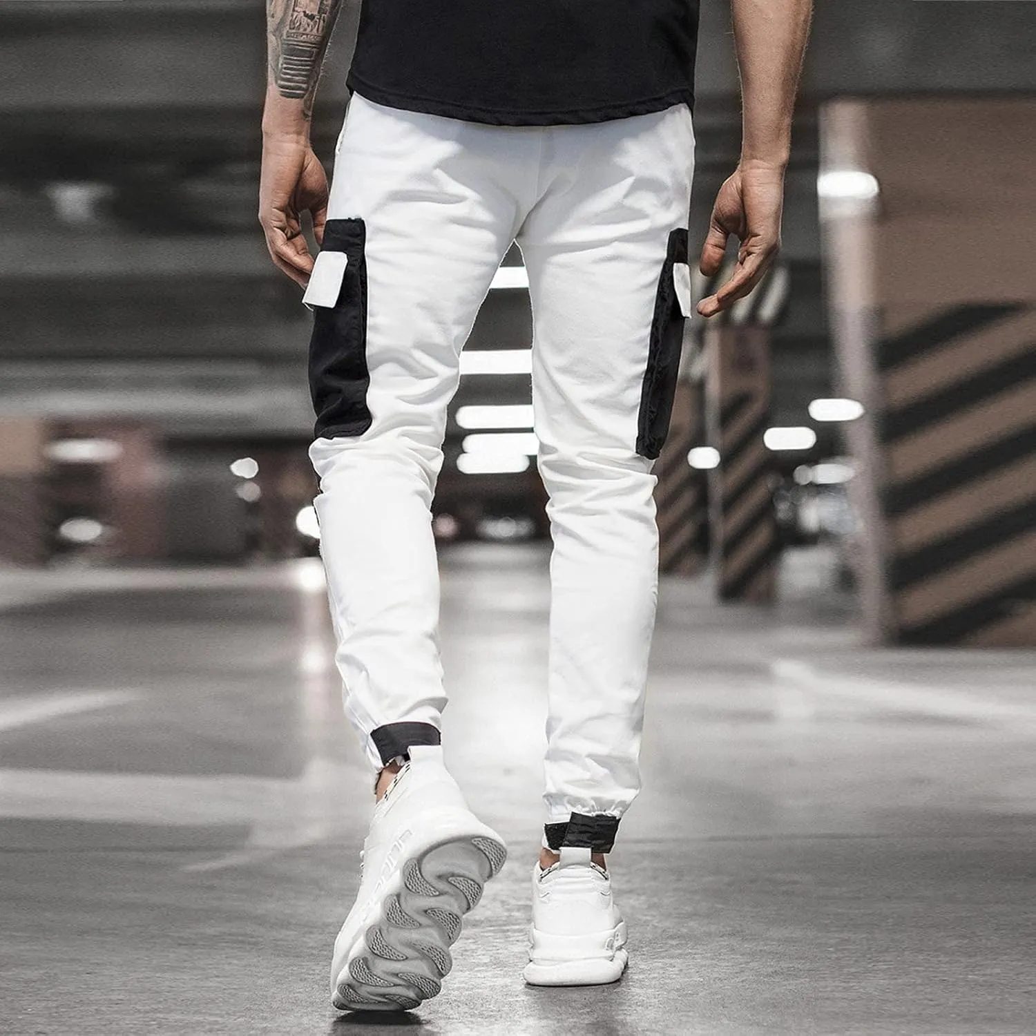 Mens Workout Cargo Sweatpants Pant Men Pants Hiking Athletic Mens Cargo Pants Outdoor Hiking Trouser Multi Pockets