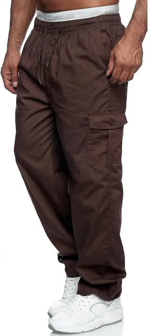 Mens Workout Cargo Sweatpants Tactical Pant Rip-Stop Hiking Pants Men Trouser Drawstring Work Joggers Men's Sweatpant