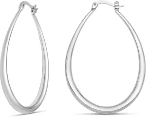MILLA Oval Hoop Earrings - 14K Gold Plated, Rose Gold Plated and Sterling Silver Plated Hoop Earrings for Women - Hypoallergenic & Lightweight