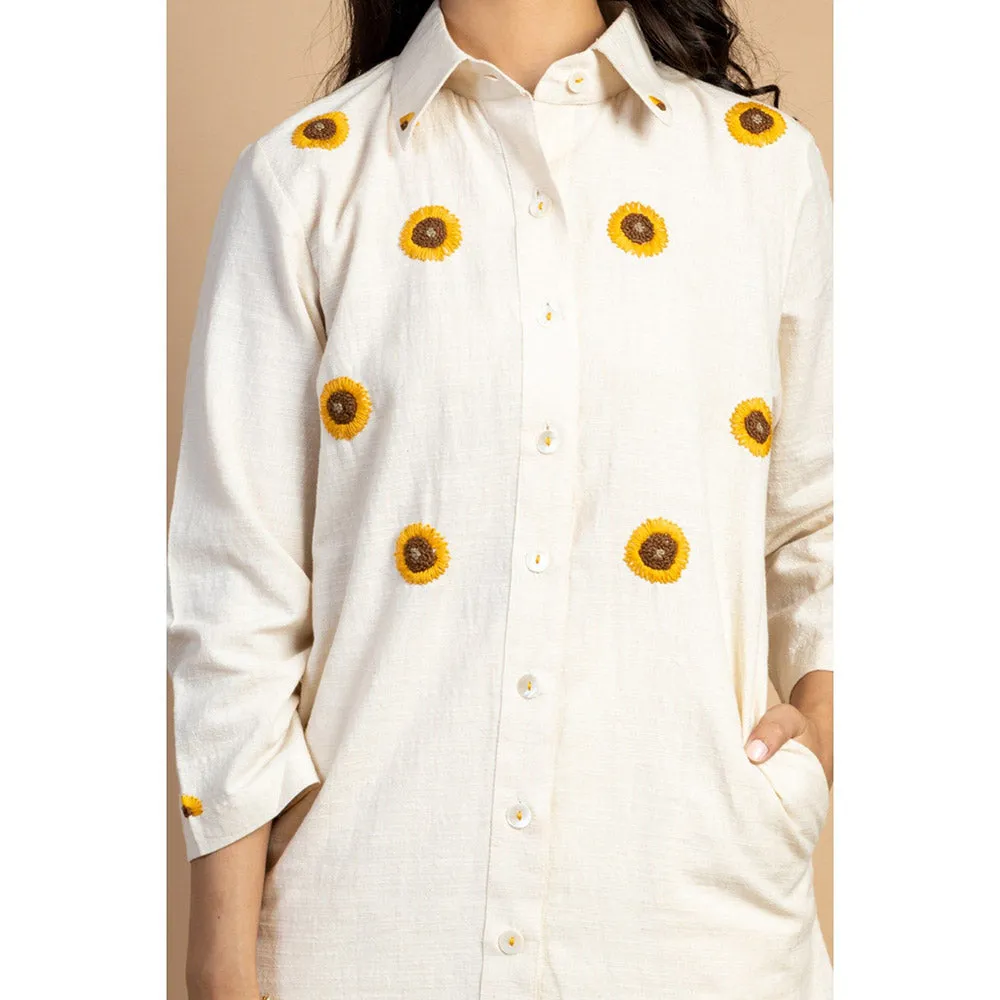 Mushio Suraj Mukhi Dress with Floral Hand Embroidery