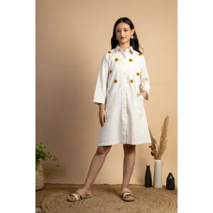 Mushio Suraj Mukhi Dress with Floral Hand Embroidery
