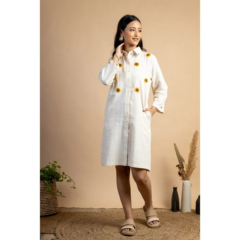 Mushio Suraj Mukhi Dress with Floral Hand Embroidery