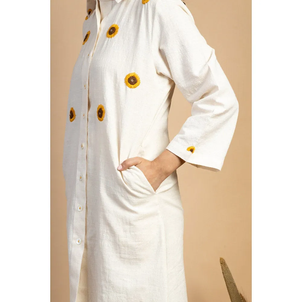 Mushio Suraj Mukhi Dress with Floral Hand Embroidery
