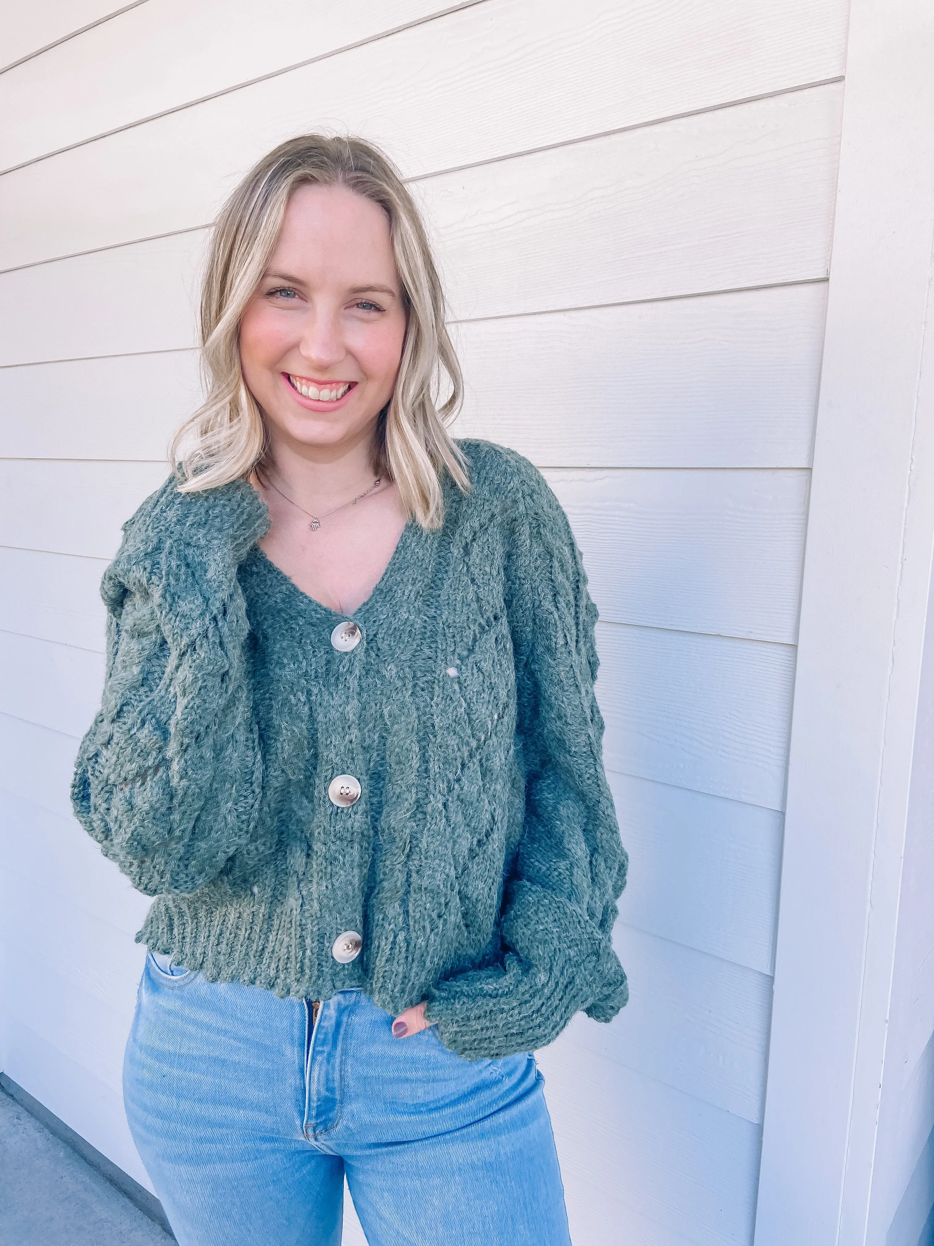Overboard Sweater in Cactus Green