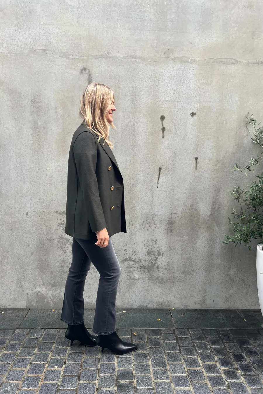 Peacoat Pressed Wool Dark Khaki