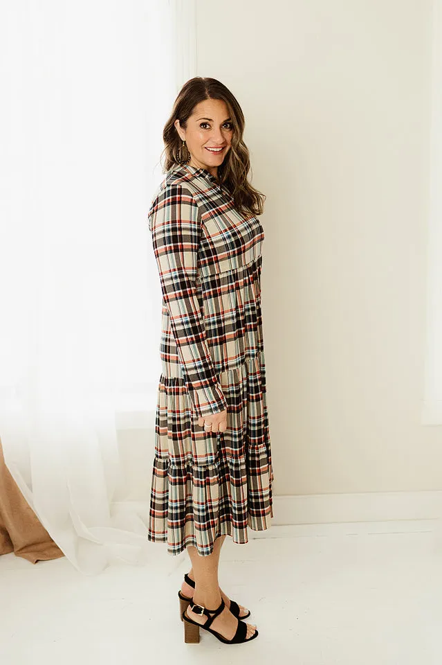 Plaid Tiered Dress