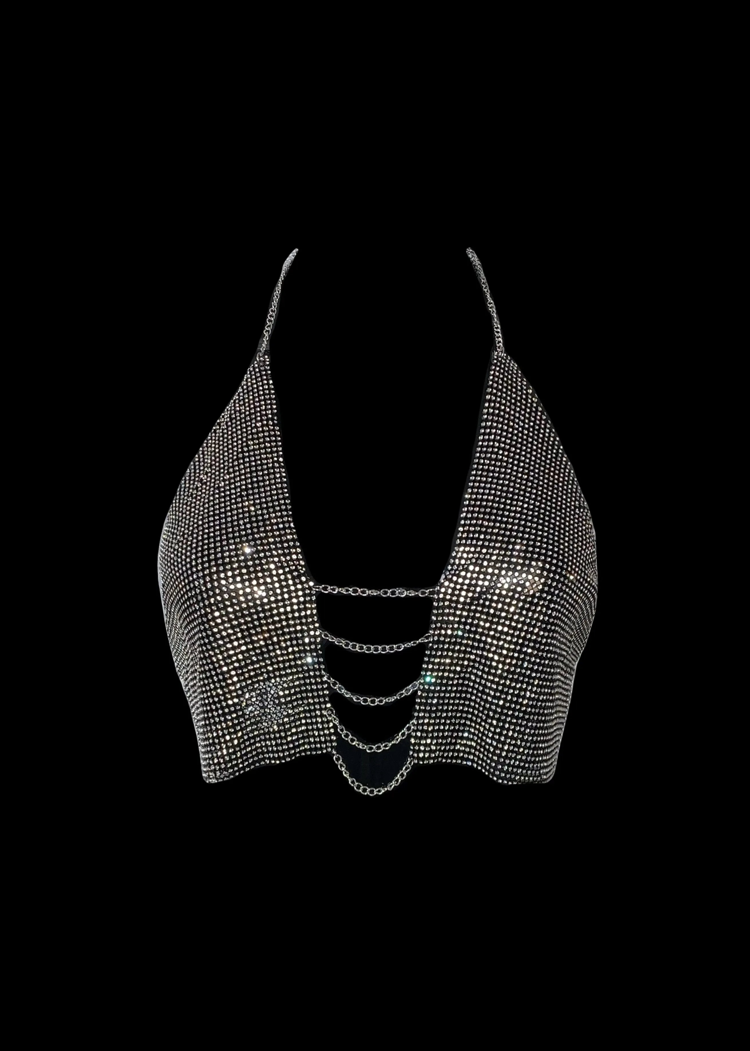 THE HOLLIE DIAMANTE TOP BLACK