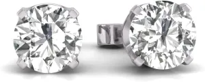 TimeLess Classics 1/4-3/4 CTW Natural Diamond Solitaire Stud Earrings For Women in 14K White and Yellow Gold - Gift For Her