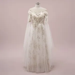 Unique Gold Celestial Medieval Wedding Dress ANNORA